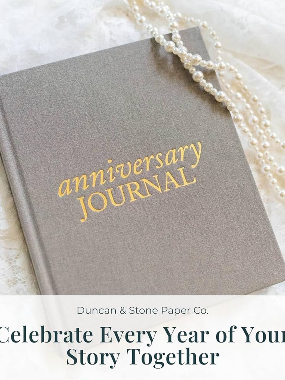 Duncan & Stone Anniversary Journal – Linen Keepsake Book, Like New